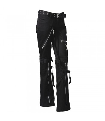 Men Gothic Black Pant Belt Style Dark Street Pant